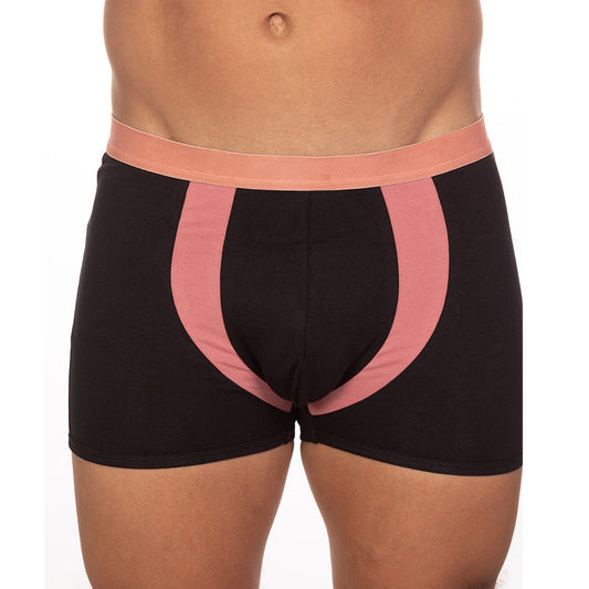 Black briefs with pink waistband and curved side panels from 10-PACK undergear basix alex two-tone trunk collection