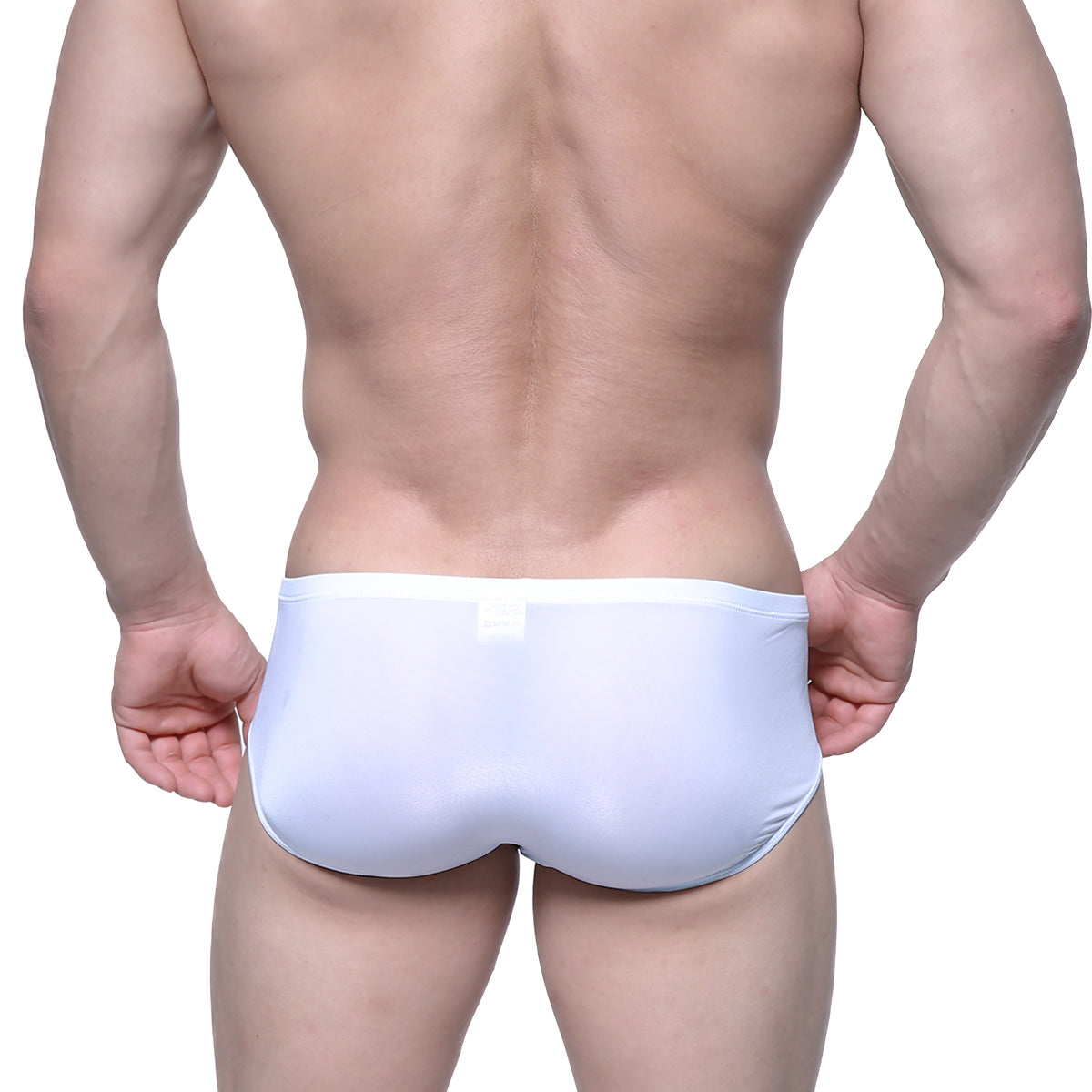 Metro male wear entropy bikini white briefs with smooth form-fitting design and elastic waistband in front view