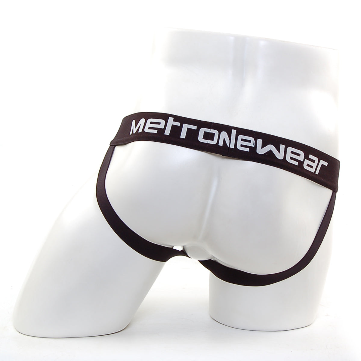 Black metronewear briefs with sleek form fitting design and white logo waistband from metronewear alma jock strap royal blue 1101-18