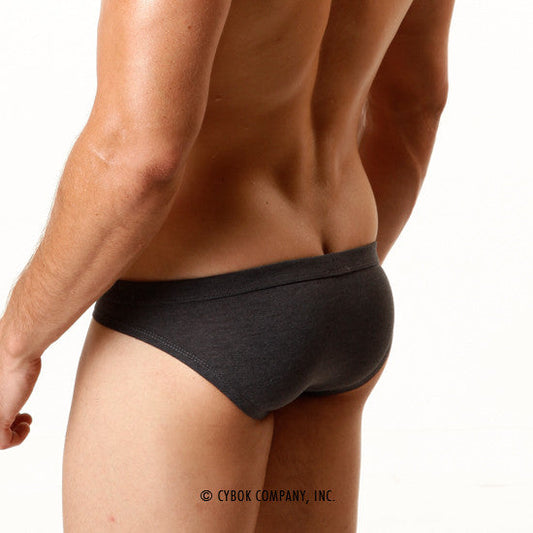 Black cotton briefs with smooth fitted design from MetroMaleWear modern brief heather 4003-10 product line