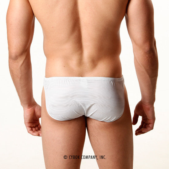 White textured briefs with a snug form-fitting design from metromalewear perfect scene askin bikini grey 2003-10
