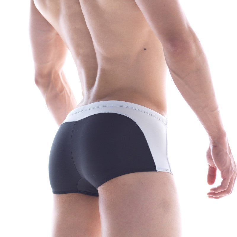 Metro male wear arc swim boxer black 4925-20 sleek black and white athletic briefs with form-fitting design