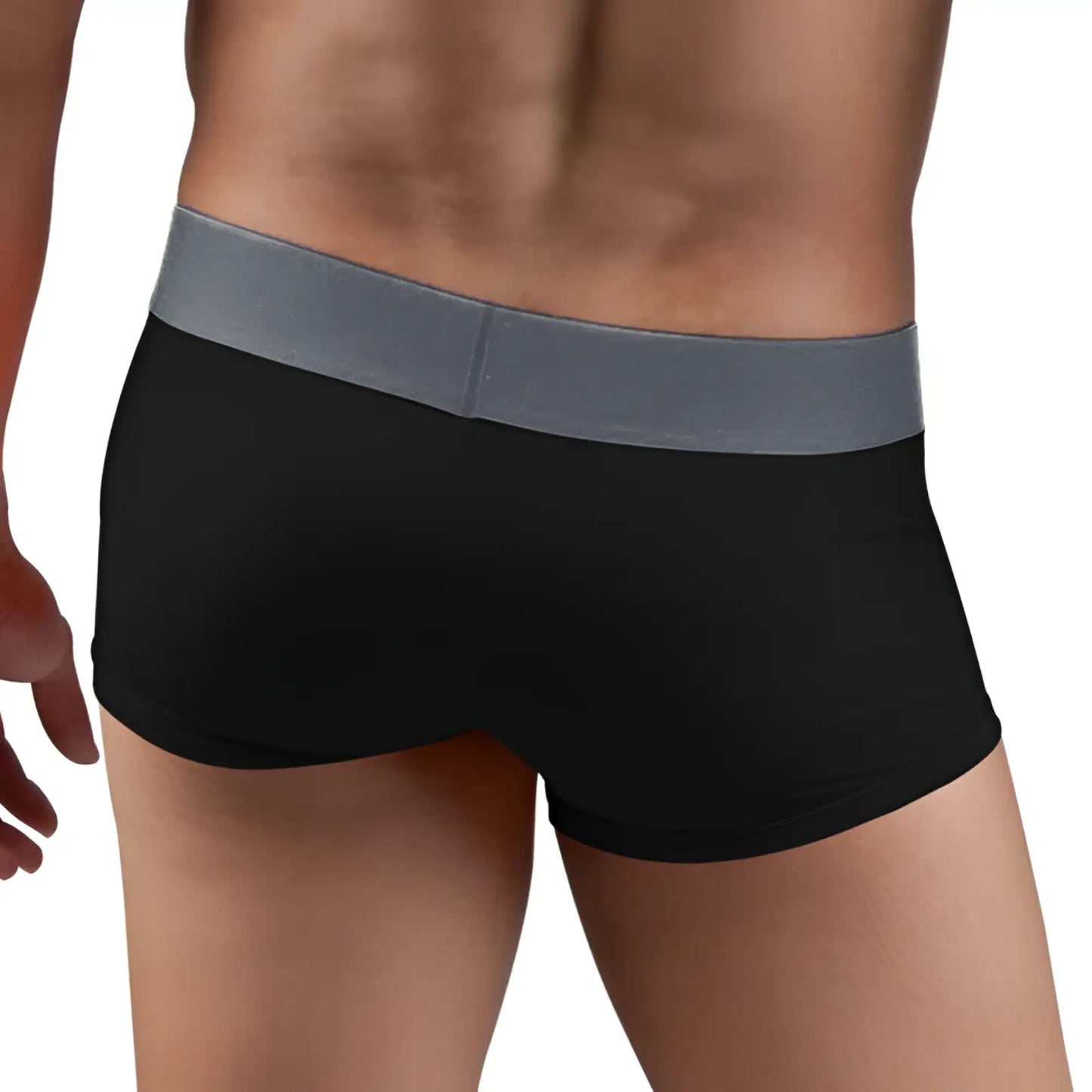 Black microfiber briefs with gray elastic waistband from papi ombre dot solid brazilian trunk 2 pack size xl