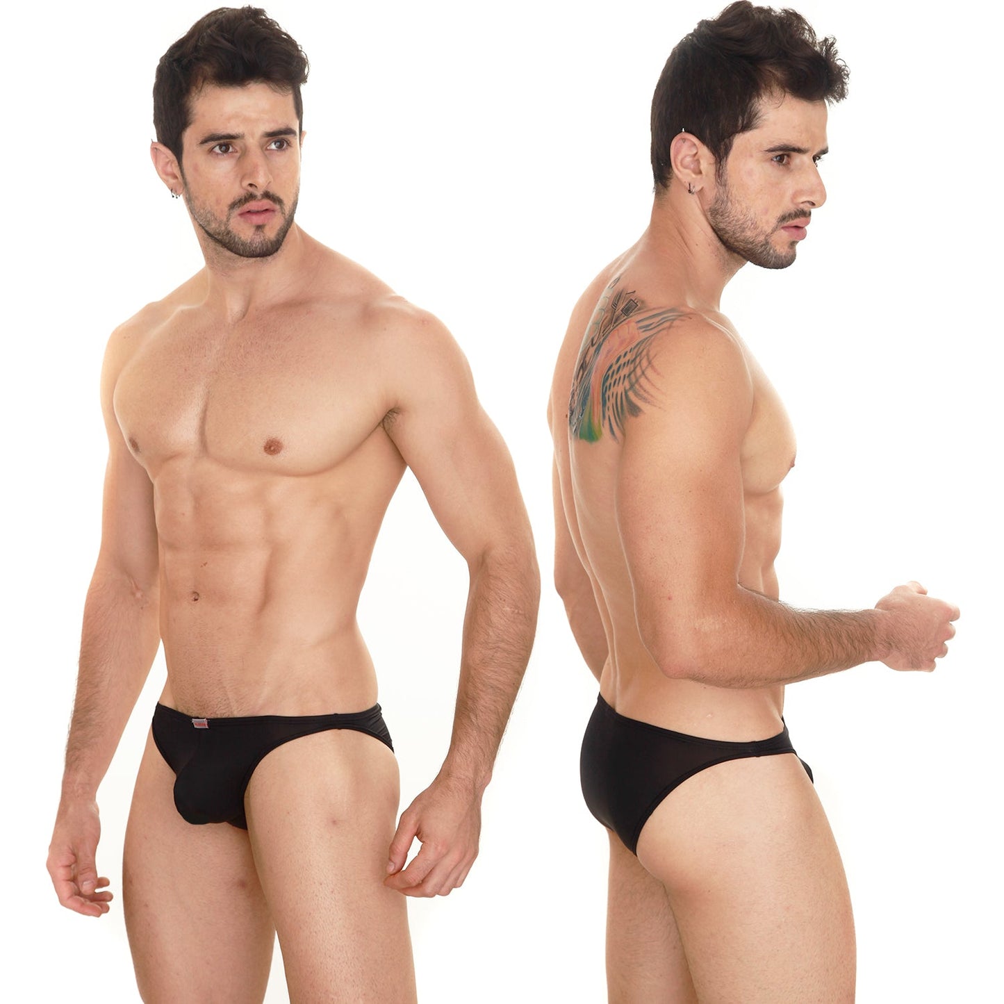 Black men’s briefs metroMaleWear sunbathing bikini black 2004-20 with subtle elastic waistband and smooth fabric