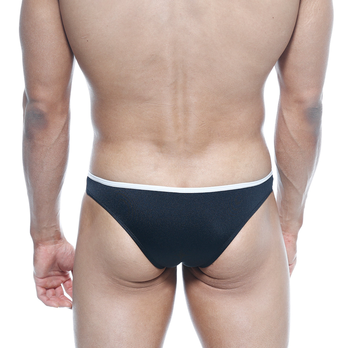 MetroMaleWear lasso bikini black briefs with white waistband designed for comfortable everyday wear