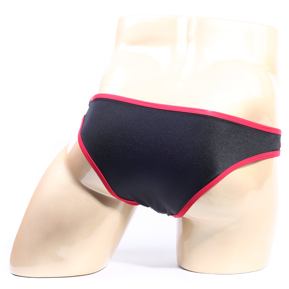 MetroMaleWear Colonel Bikini black briefs with vibrant red trim designed for comfortable stylish wear 2019-20