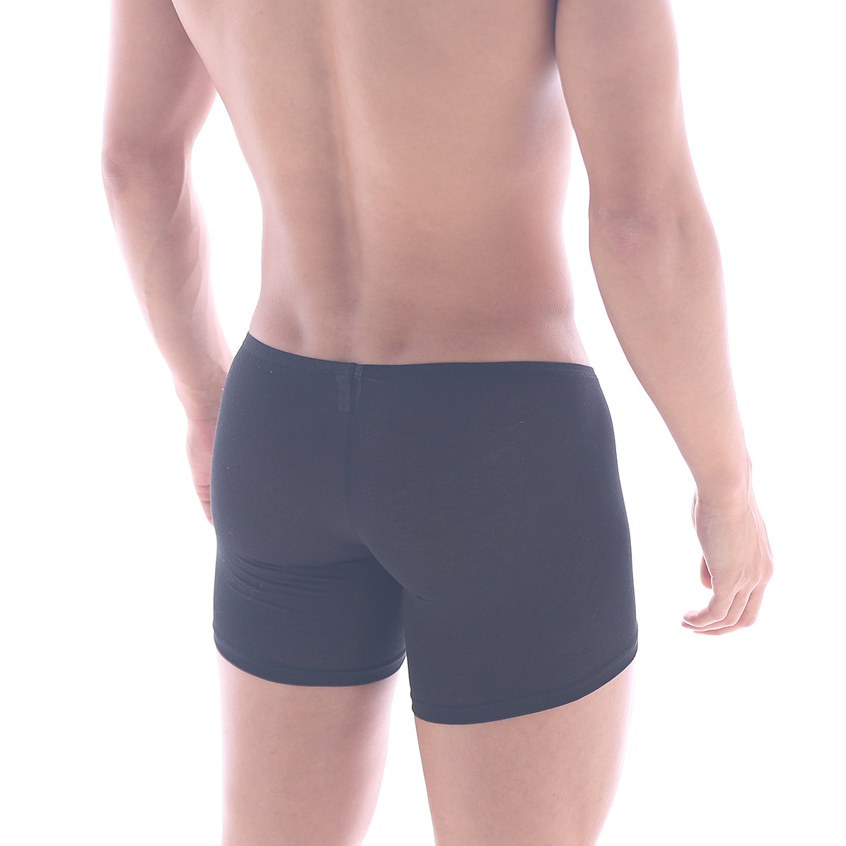 Black form-fitting men’s briefs made of smooth stretchy cotton with a simple elastic waistband by MetroMaleWear