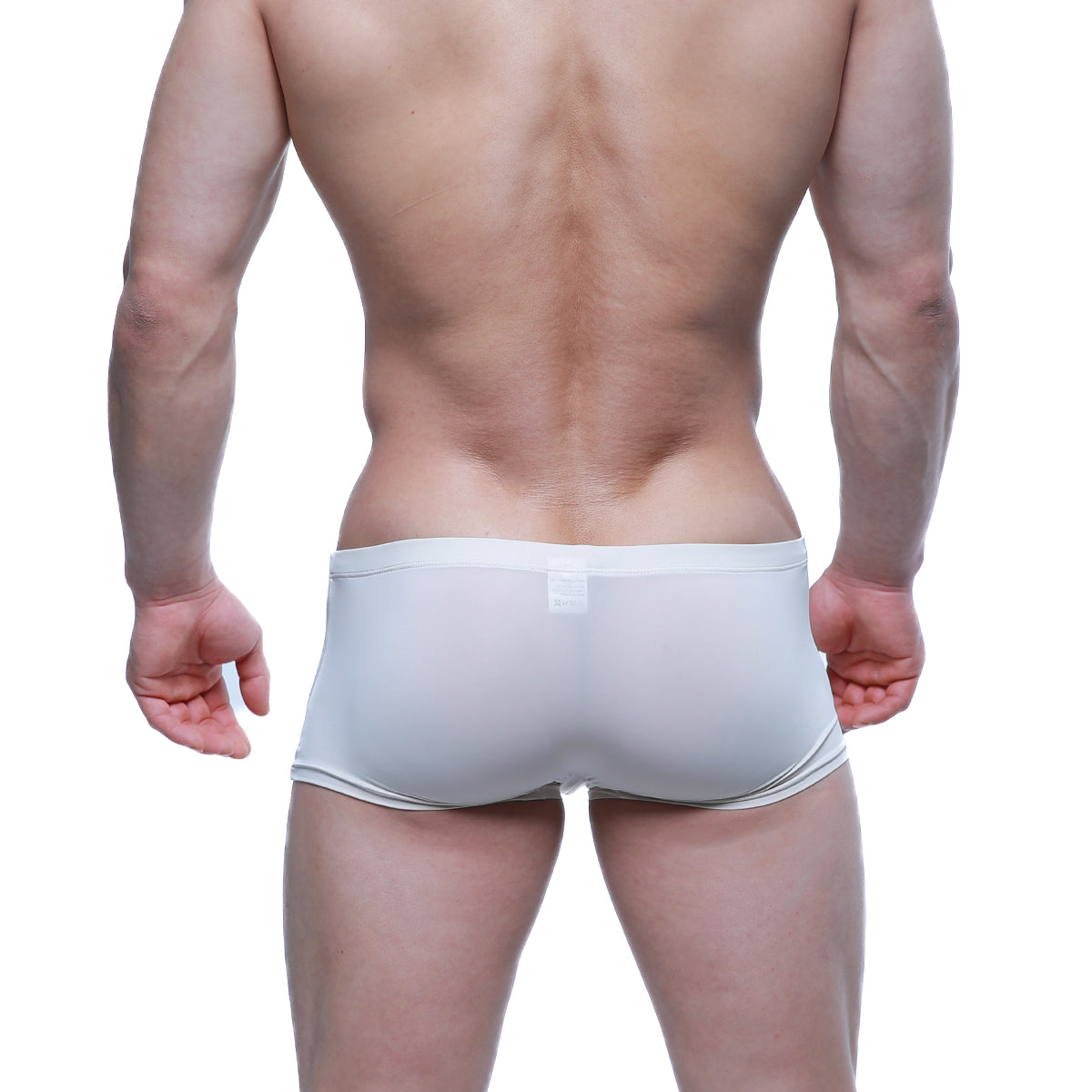 White metroMalewear enhancement boxer briefs made of smooth stretchy fabric with a subtle elastic waistband