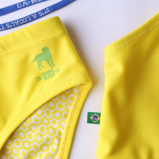 CA-RIO-CA Lemonade Yellow solid Men's Swimming Sunga - Beachwear for Men