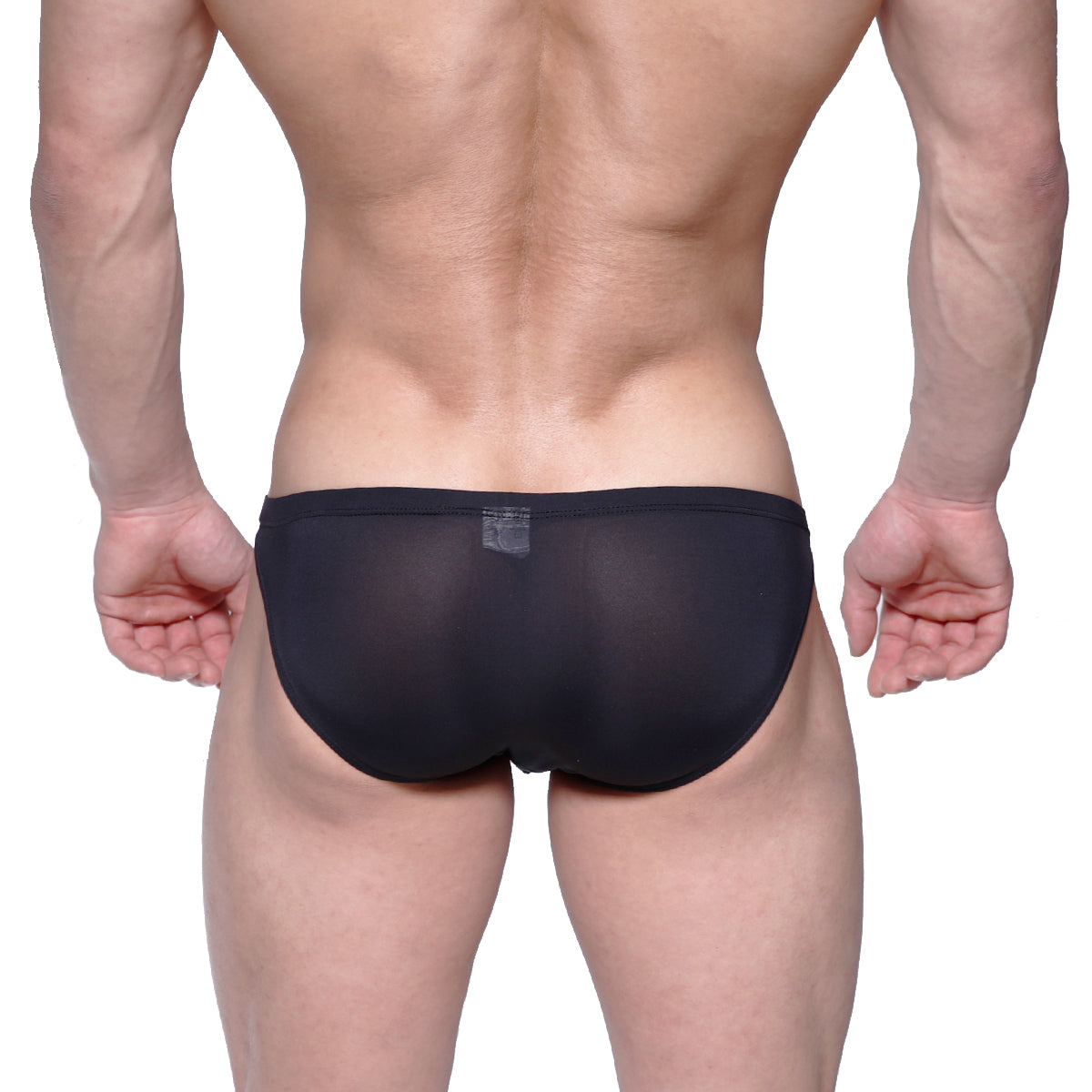 MetroMaleWear cannon hip brief black sheer mesh briefs showcasing breathable lightweight fabric design