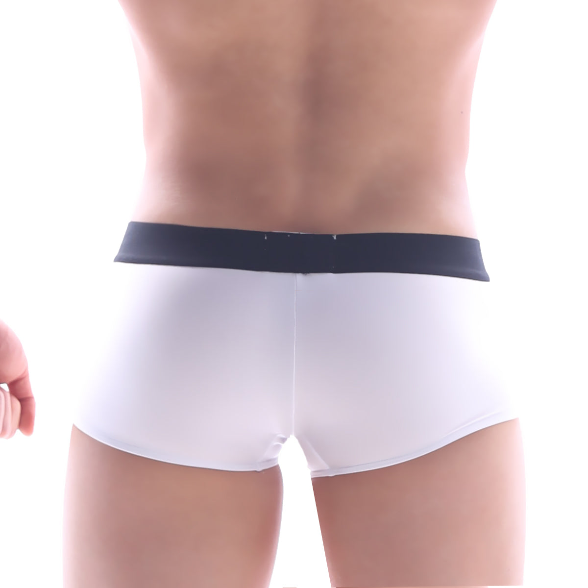 MetroMaleWear snap trunk white briefs with black elastic waistband soft cotton for everyday comfort