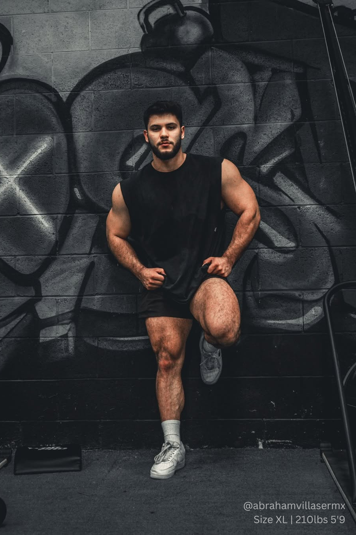 Jed North Men's Retro Oversized Muscle Tee - Washed Black