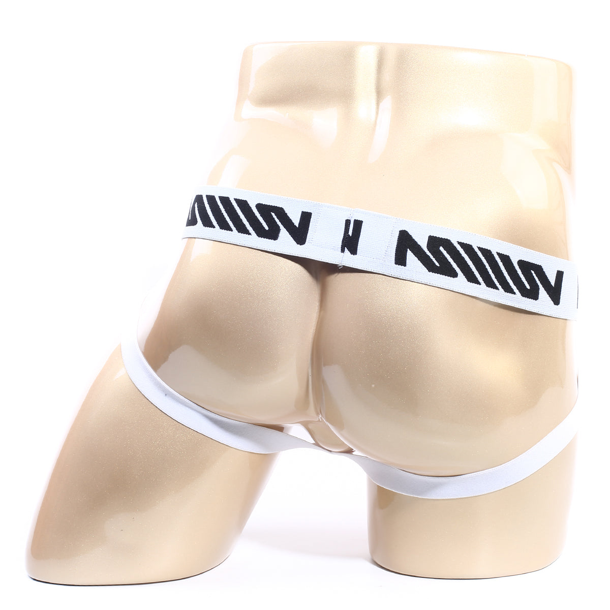 White cotton athletic briefs with a black logo waistband from metromalewear metro malewear cotton jock strap orange 3001-24