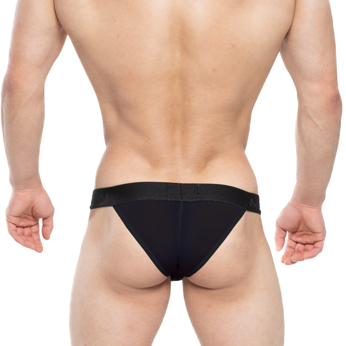 Black form-fitting briefs metroMalewear ostion bikini 3005-20 with smooth stretchy fabric and elastic waistband
