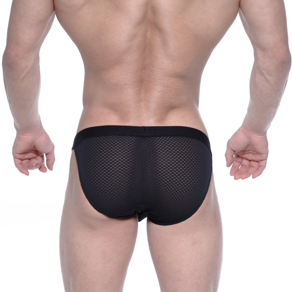 Metro male wear grabit bikini briefs in black mesh with solid waistband for comfortable and stylish men’s underwear