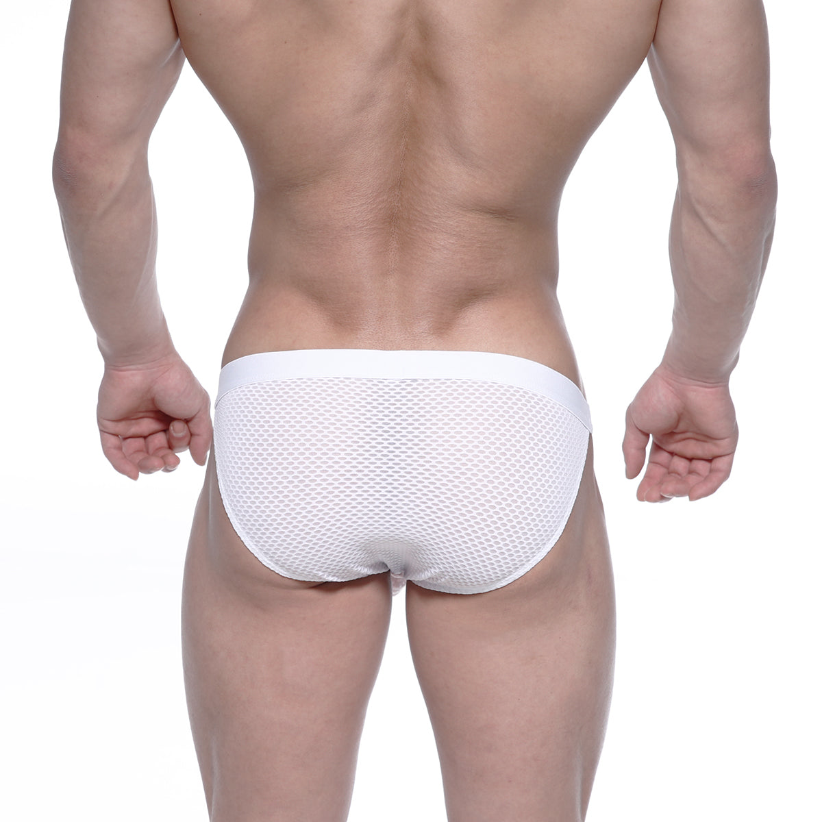 MetroMaleWear Grabit bikini white mesh briefs with solid white waistband designed for comfortable everyday wear