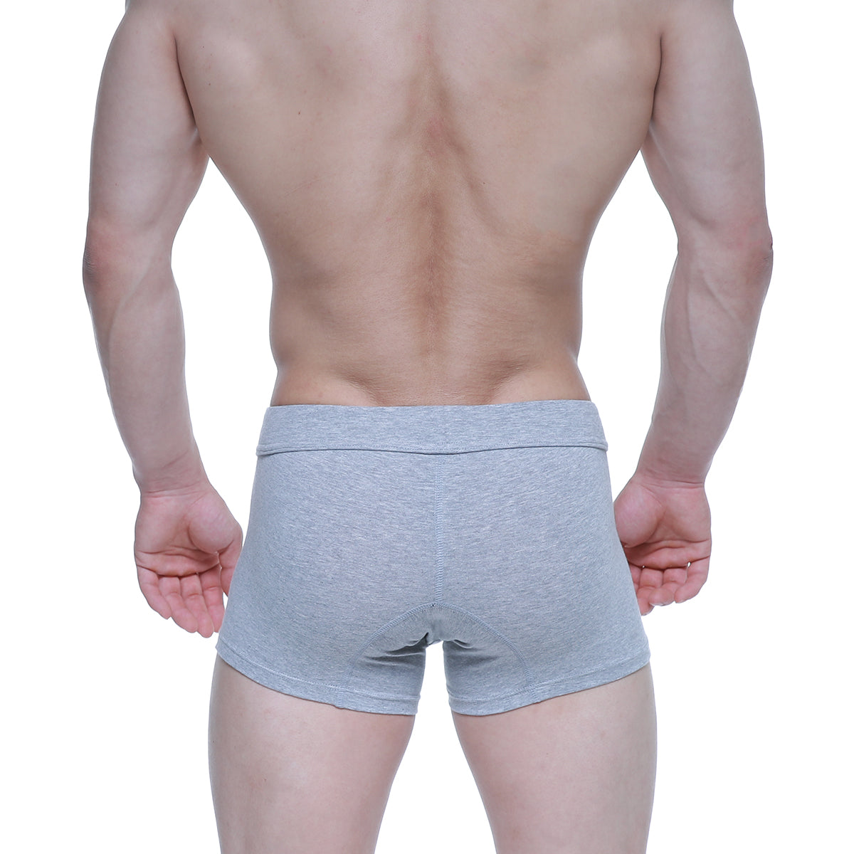 Gray heathered metro male wear deseo boxer briefs with soft stretchy fabric and contoured design in jasper gray