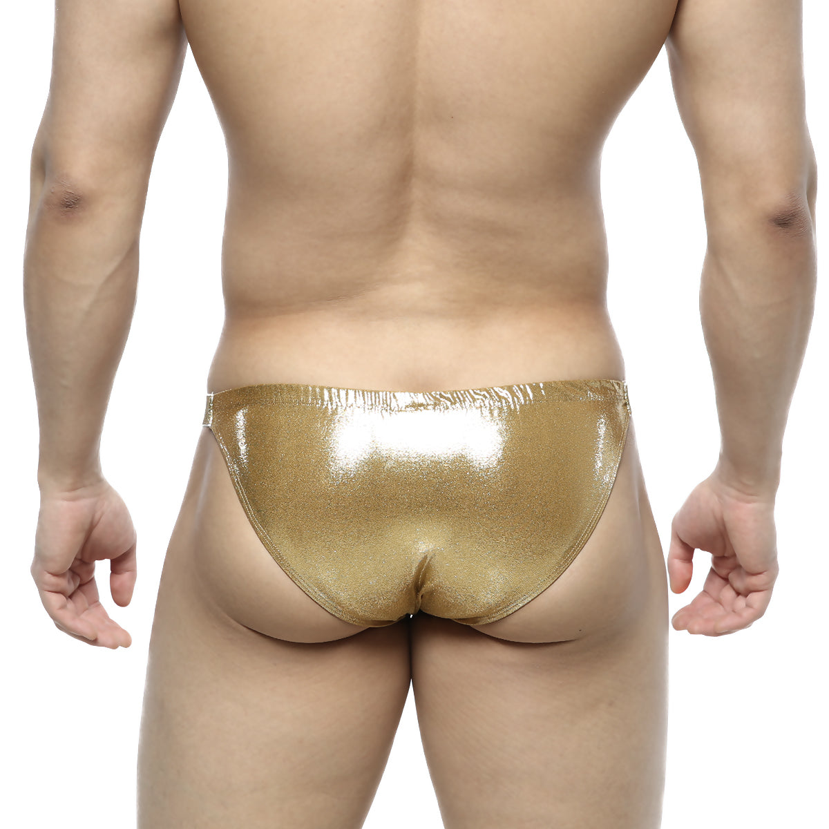 Shiny gold metallic metallic briefs from metromalewear slim bikini lujos 3604-21 collection