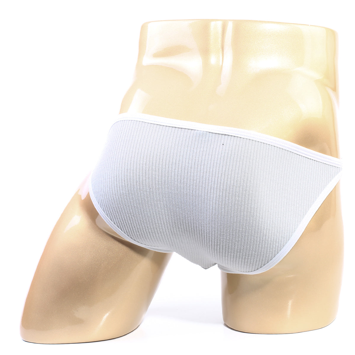 White ribbed cotton briefs with a clean minimalist design from metroMalewear moreno bikini gray 3607-10 collection