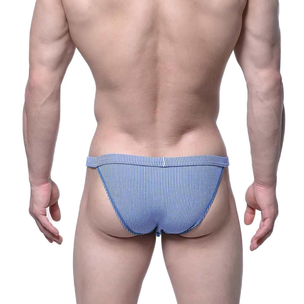 MetroMaleWear modern bikini blue stripe 4004-41 tailored fit blue and white striped men’s briefs with soft fabric