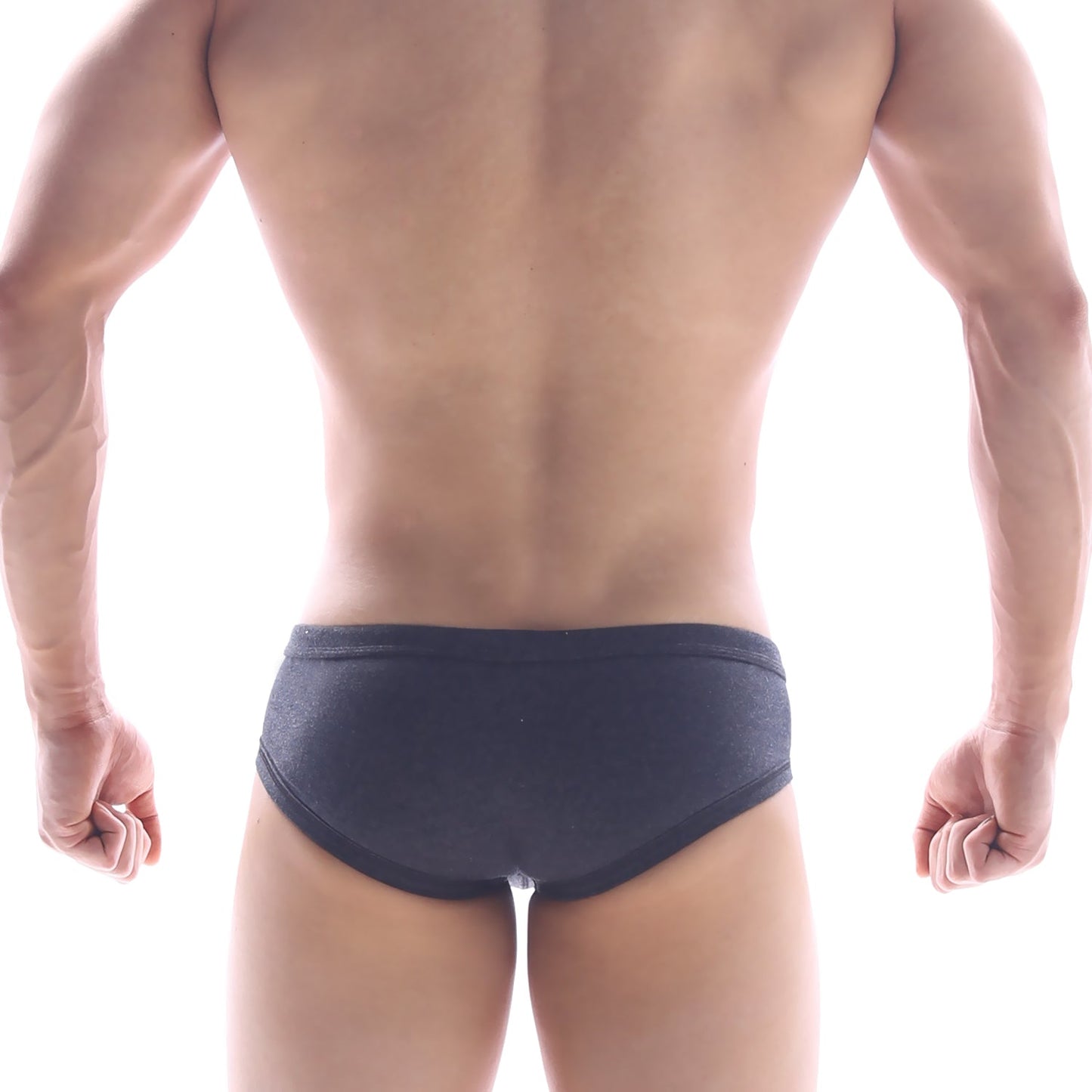 Black briefs metro malewear modern trunk charcoal 4013-11 with a snug form fitting design in charcoal color