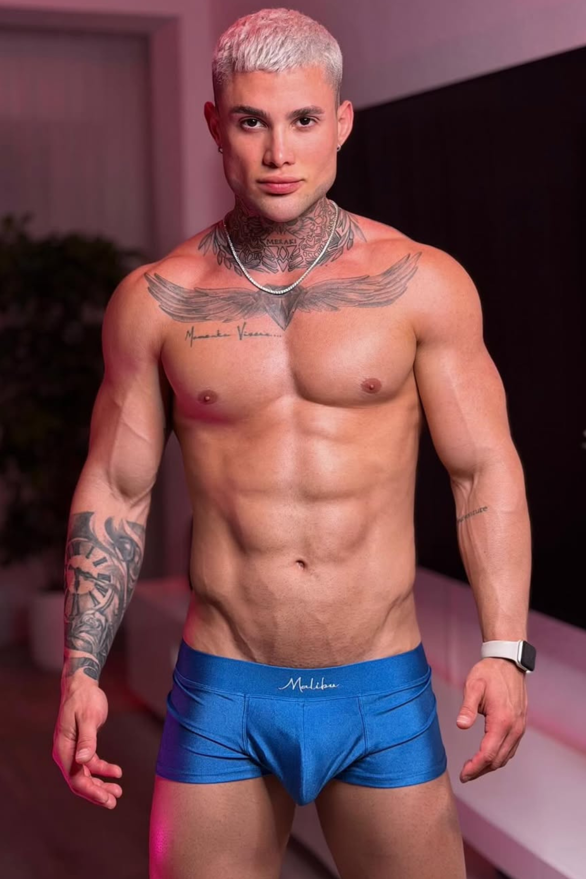 JJ Malibu Men's Dynamic Sheen Boxer Briefs - Cobalt Blue
