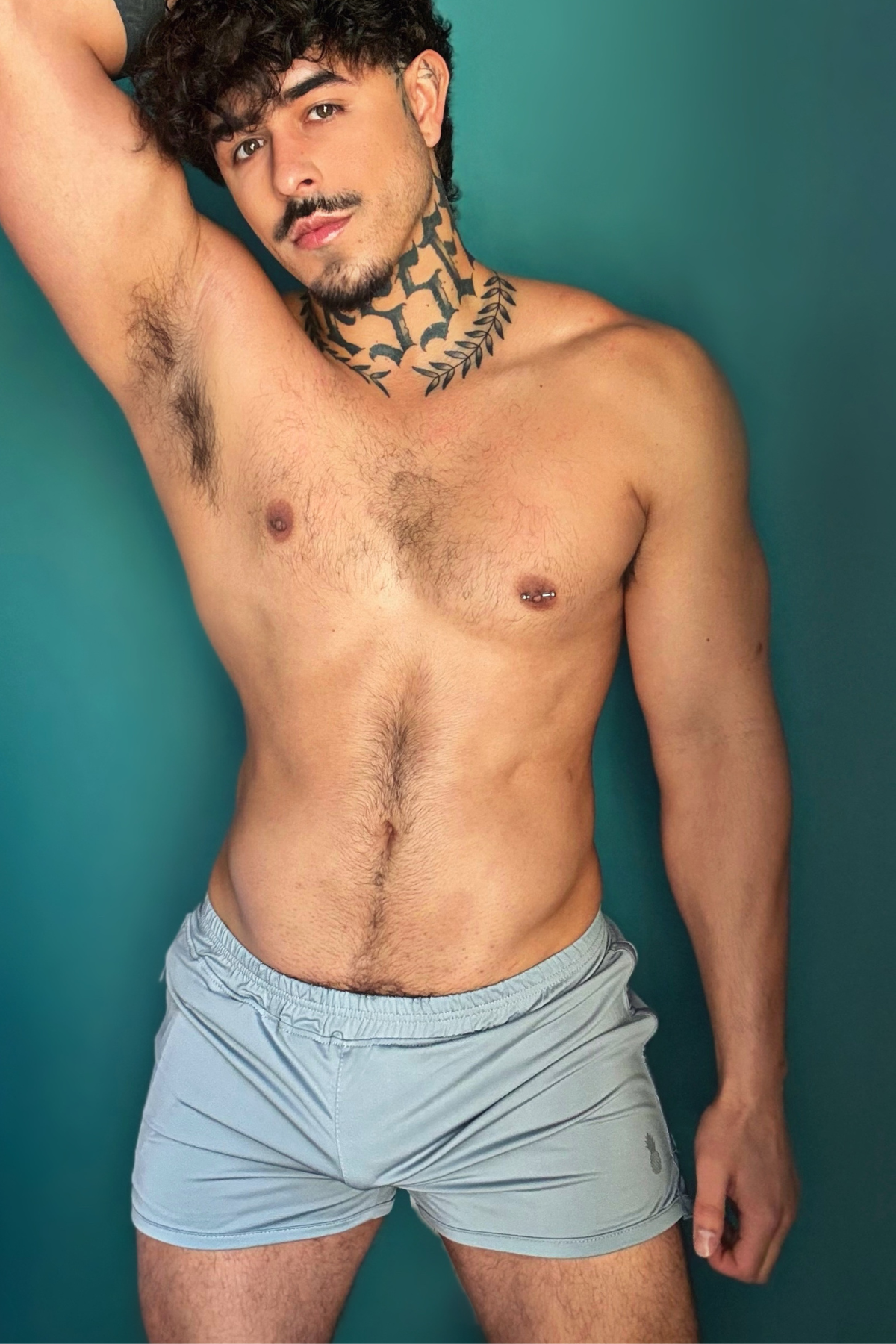 JJ Malibu Men's 2" Side Split Booty Shorts - Glacier Grey