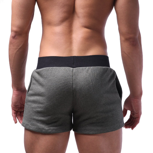 MetroMaleWear Boston athletic shorts gray heathered fabric with black elastic waistband for active wear