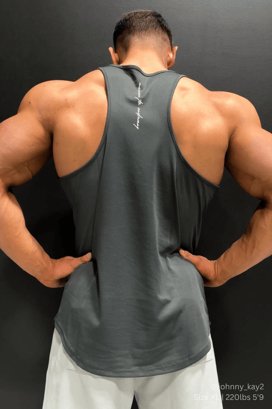 Jed North Men's Fast-Dry Bodybuilding Workout Stringer - Charcoal