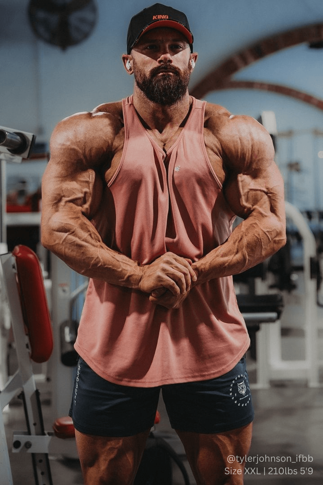 Jed North Men's Fast-Dry Bodybuilding Workout Stringer - Salmon