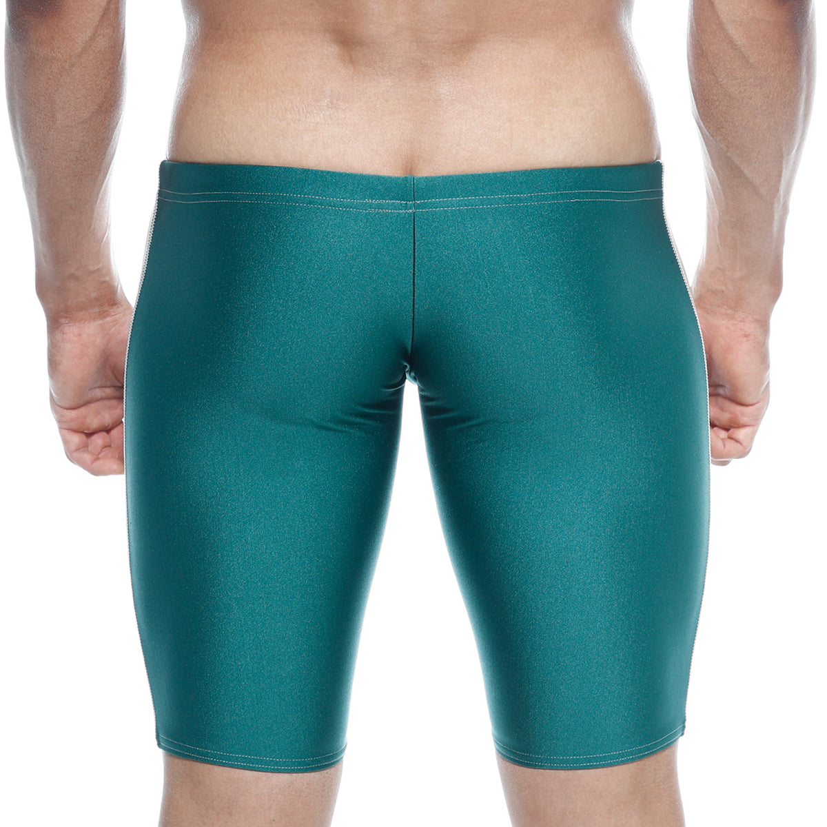 MetroMaleWear Jammer swim boxer green 4904-07 teal shiny form-fitting swim trunks with subtle textured finish