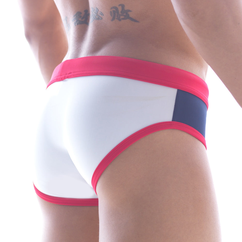 White briefs metro male wear fira string swim brief red with bold red waistband side panel and navy blue trim
