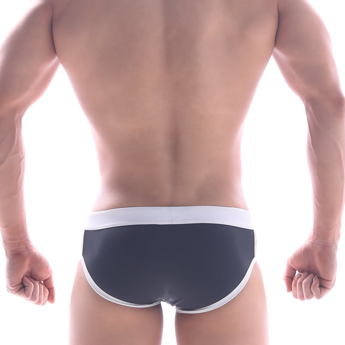 MetroMaleWear Ventana swim brief 4924-20 black briefs with white trim designed for comfortable swimwear use