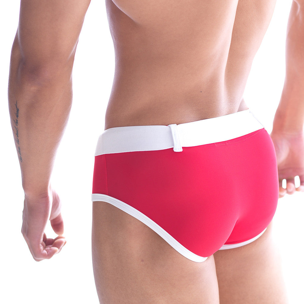 MetroMaleWear Patagonia swim brief red 4936-12 men’s red and white sleek form-fitting swim briefs