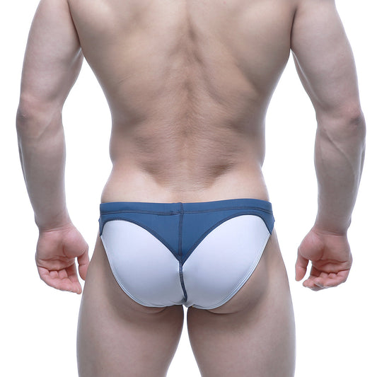 MetroMaleWear WAHOO swim bikini briefs in blue and white two-tone with a contoured design for swimwear use