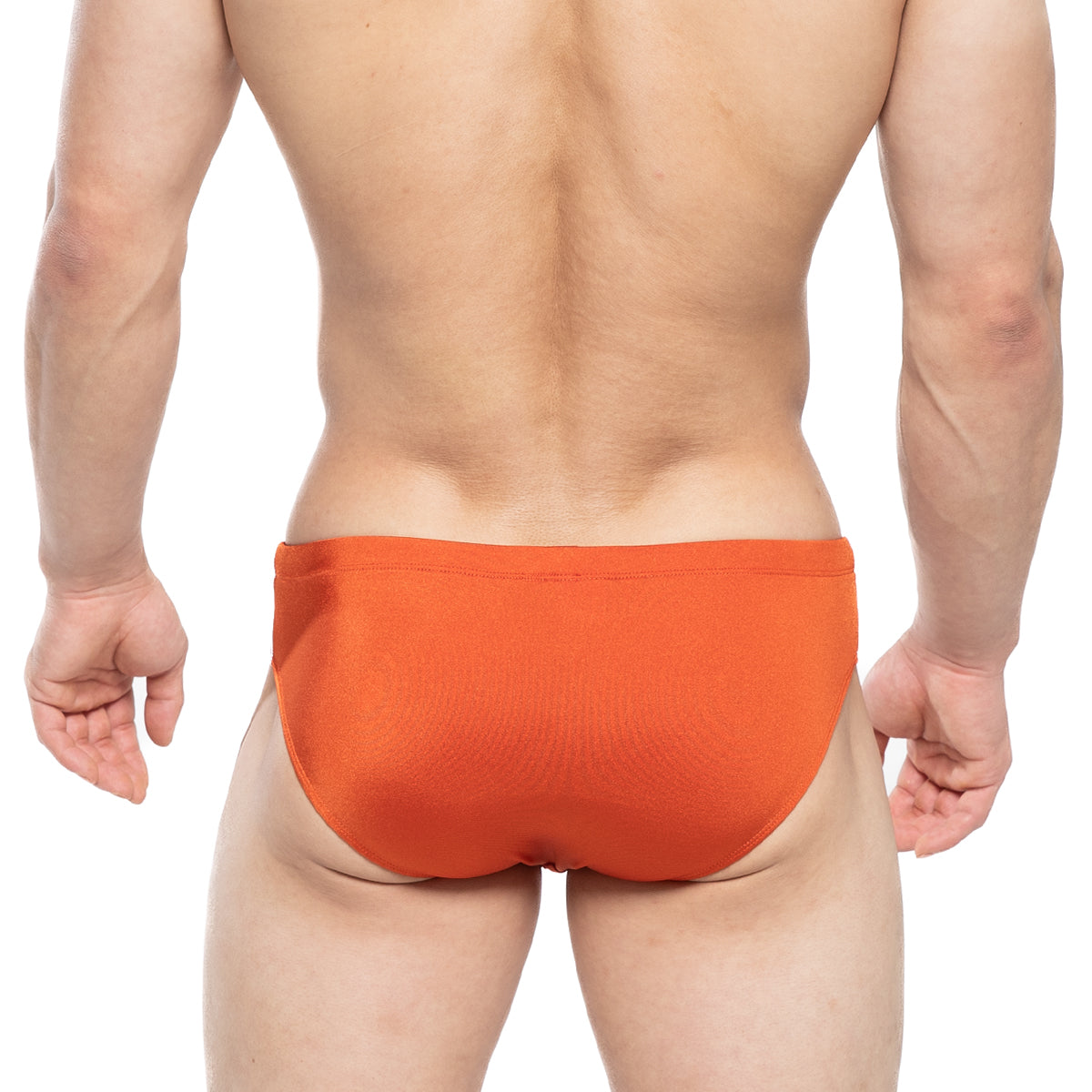 MetroMaleWear Versity swim brief ochre in bright orange smooth stretchy fabric ideal for swimming and beachwear