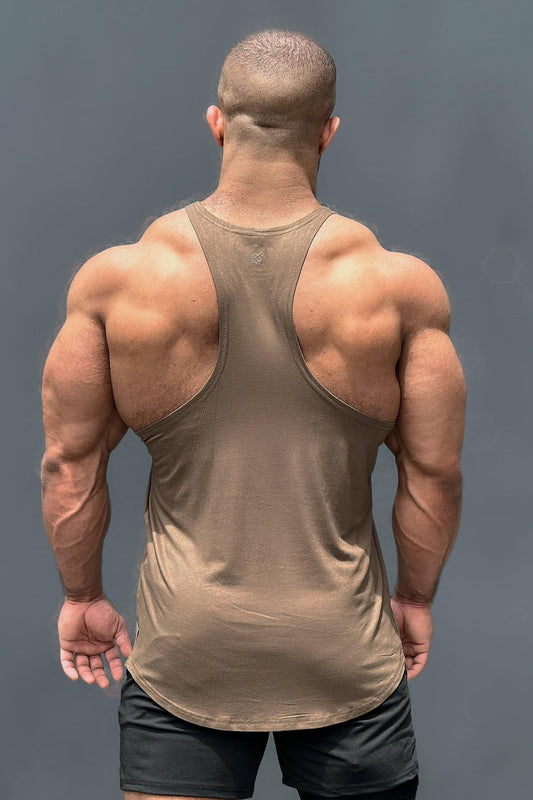Jed North Men's Classic Bodybuilding Racerback Stringer - Olive