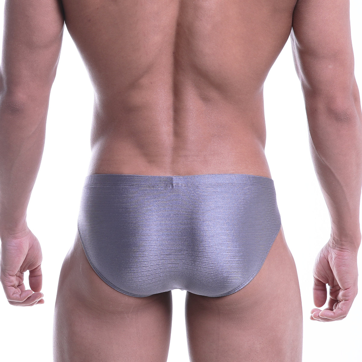 Silver textured briefs metal gray metro male wear vasco hip brief made from comfortable fabric