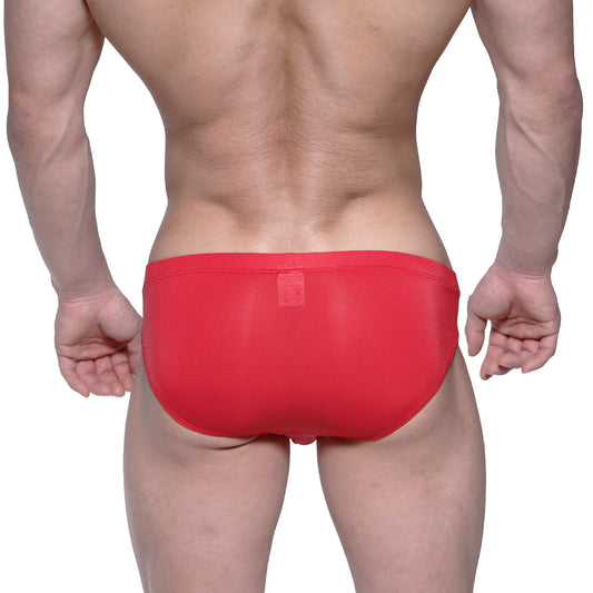 MetroMaleWear Vasco hip brief red 5103-12 sleek form-fitting swim trunks with smooth glossy finish