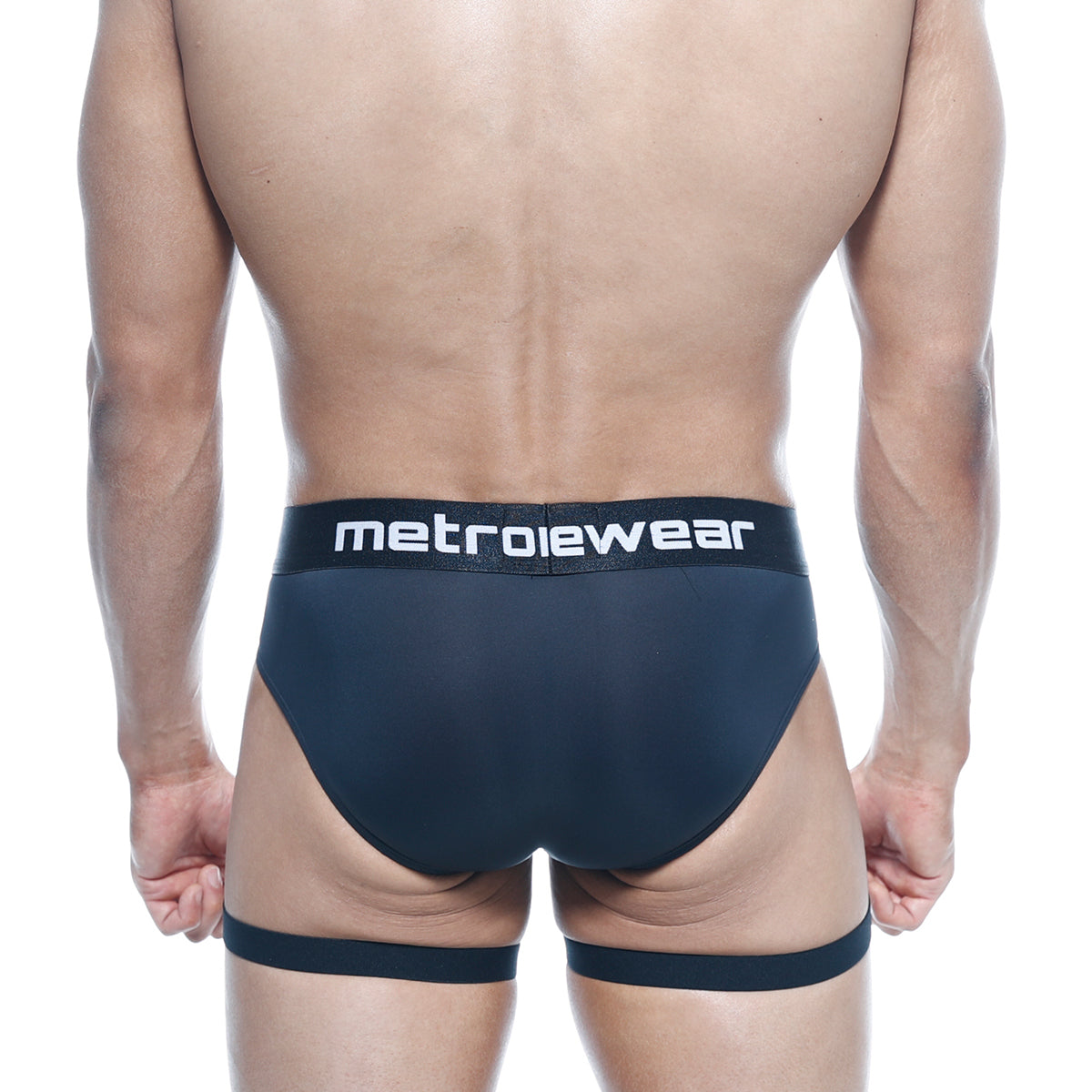 MetroMaleWear garter hip brief black 5103-21 with snug fit and elastic waistband for comfortable metrowear style