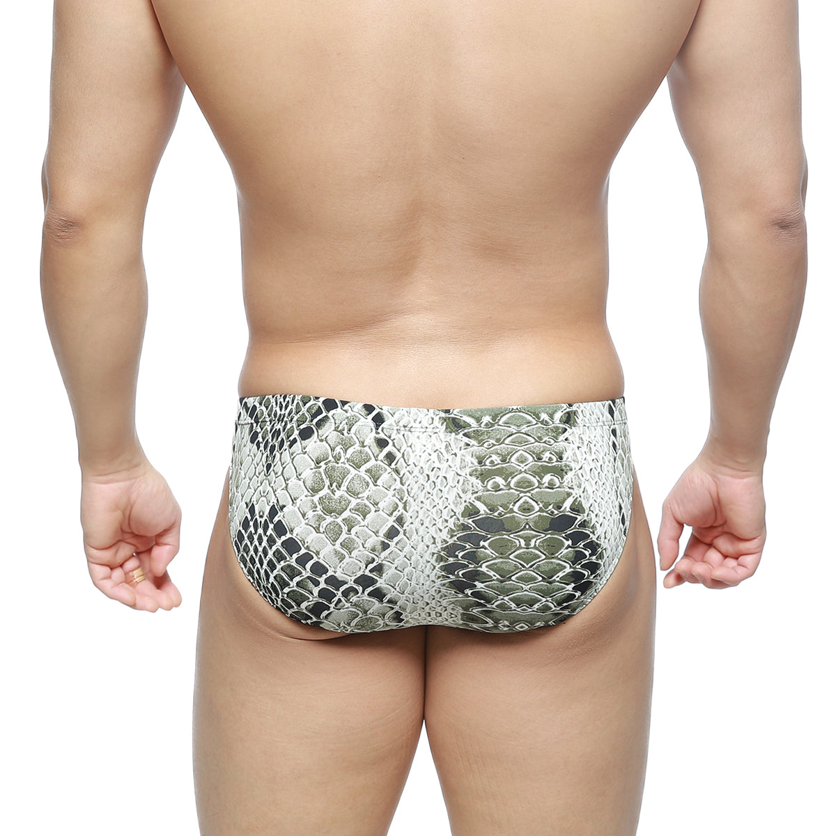 MetroMaleWear Wild Bikini 5103-95 silver and black snake-scale patterned swim trunks for men