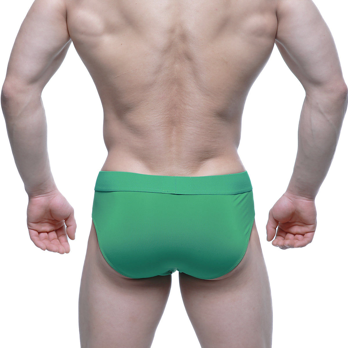 Metro male wear verde brief 5203-07 solid green smooth fabric briefs with a minimalist form-fitting design