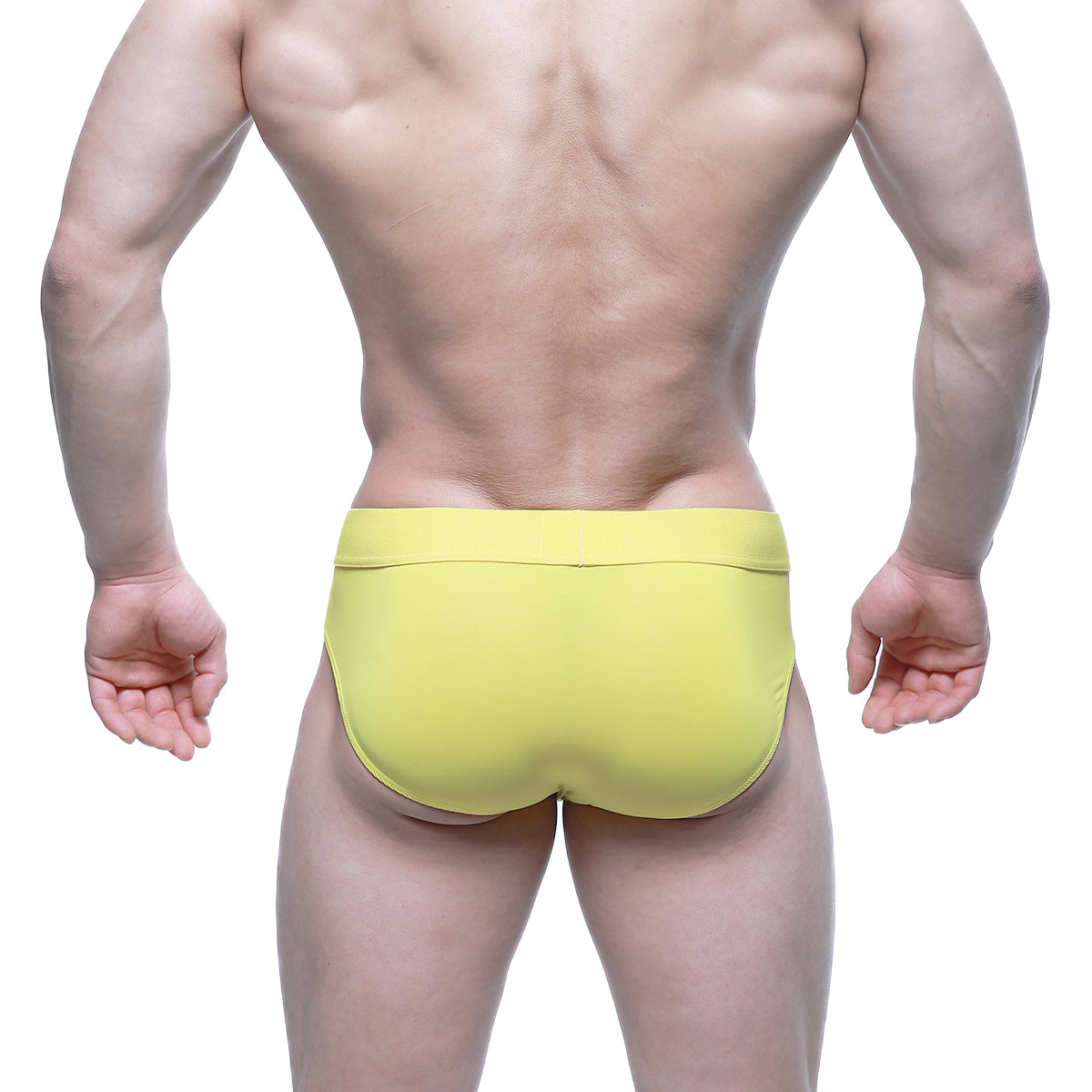 Bright yellow MetroMaleWear Girasol Brief 5203-15 with smooth form-fitting fabric for comfortable wear
