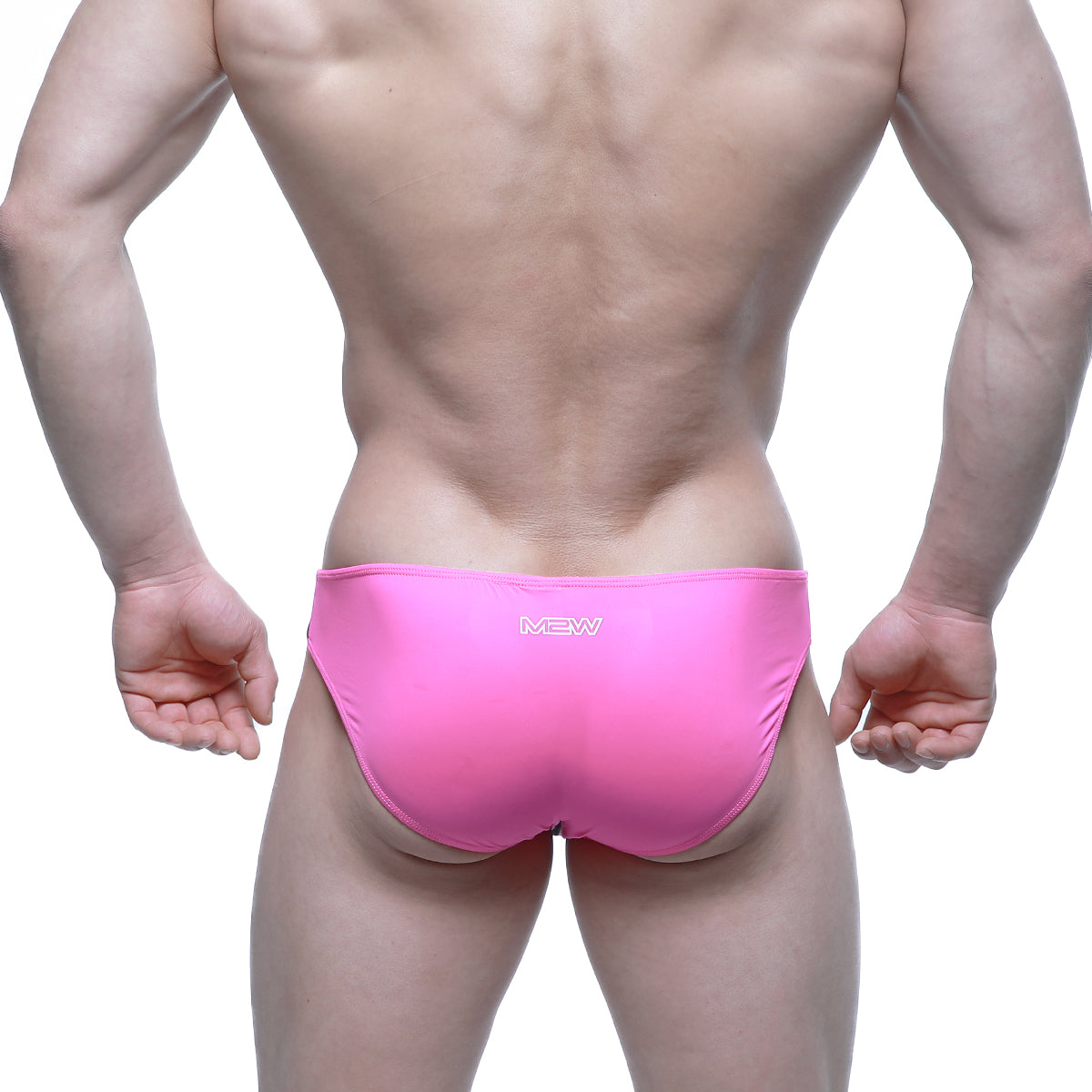 MetroMaleWear Alegria Bikini pink swim trunks with bright pink color and sleek form-fitting design for swimming