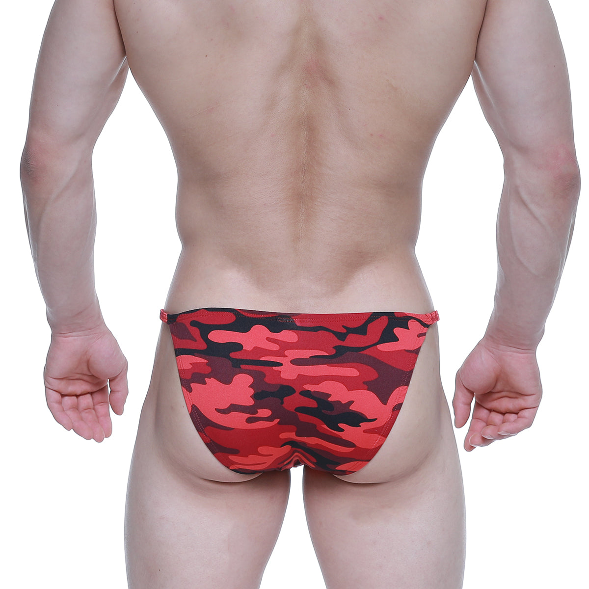 MetroMalewear romantic bikini burgundy 6008-90 swim trunks with red and black camouflage pattern for stylish beachwear