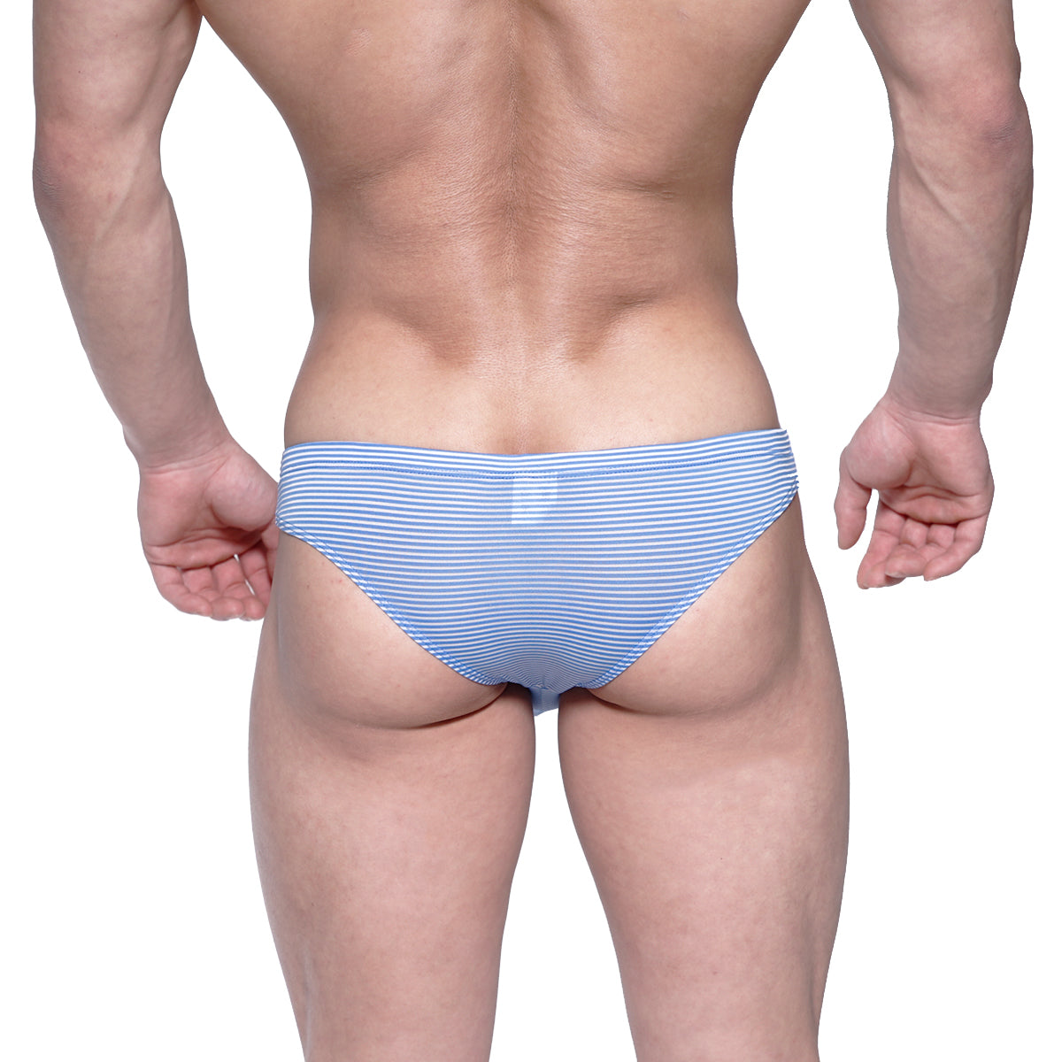 Light blue and white striped men’s briefs metro male wear capri bikini blue stripe 6103-42 with soft fabric