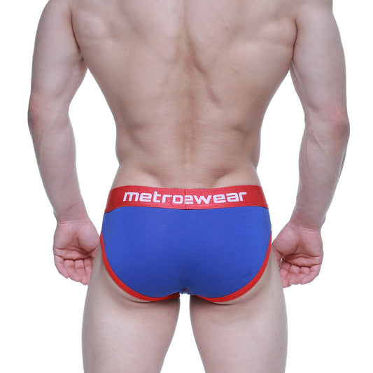 Metro malewear superman brief 6125-18 blue and red snug fit briefs designed for comfort and support