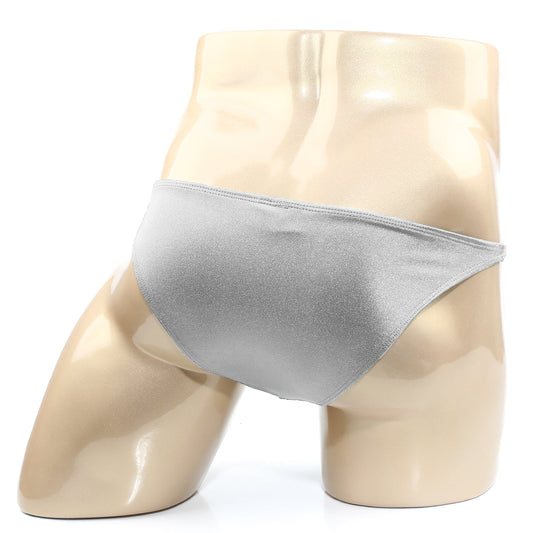 Silver metallic briefs metro male wear trozo bikini silver 6126 10 with smooth shiny fabric and sleek design
