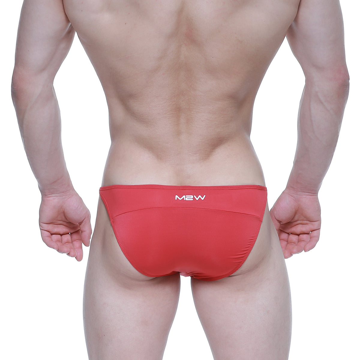 Red m2w brand metro malewear prodigy bikini briefs in sleek form-fitting design for comfortable daily wear