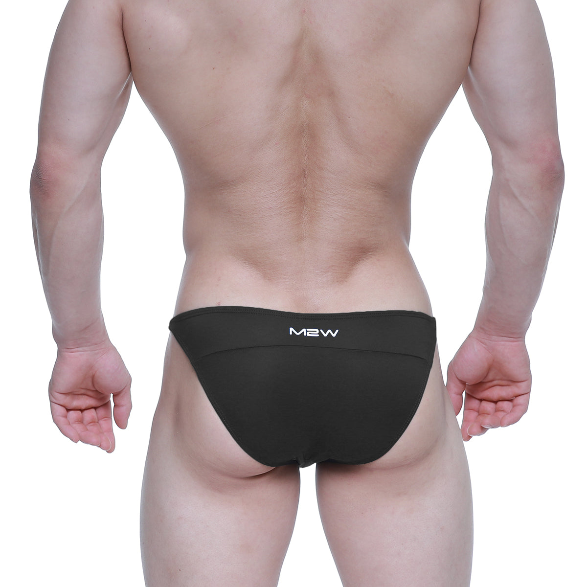Black m2w swim trunks metroMalewear prodigy bikini 6504-20 with sleek form-fitting design for active swimwear use